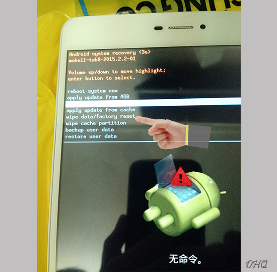 Chọn Wipe data/factory reset